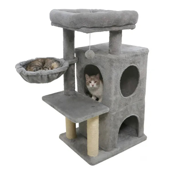Multi-Level Cat Tree With 2-Tier Condo, Sisal Scratching Posts & Anti-Toppling Device