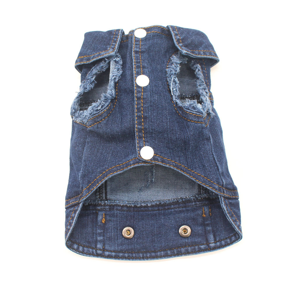 Small Dog Denim Jacket Vest