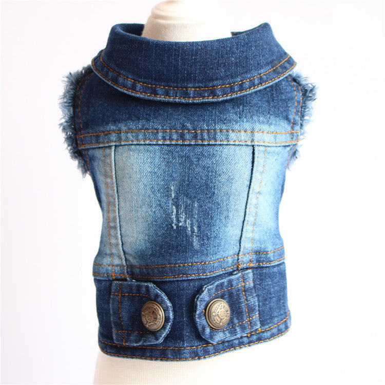 Small Dog Denim Jacket Vest
