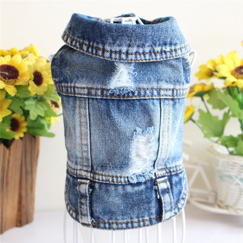 Small Dog Denim Jacket Vest