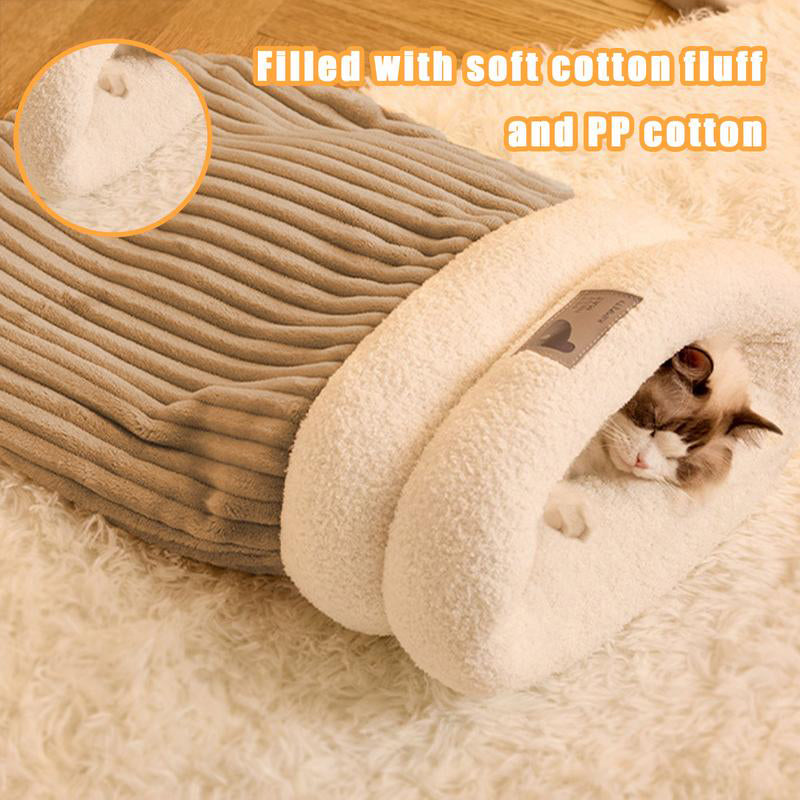 Pet Sleeping Bag - Winter Warm Soft Plush Semi Enclosed