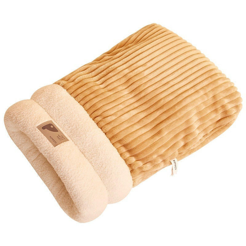 Pet Sleeping Bag - Winter Warm Soft Plush Semi Enclosed